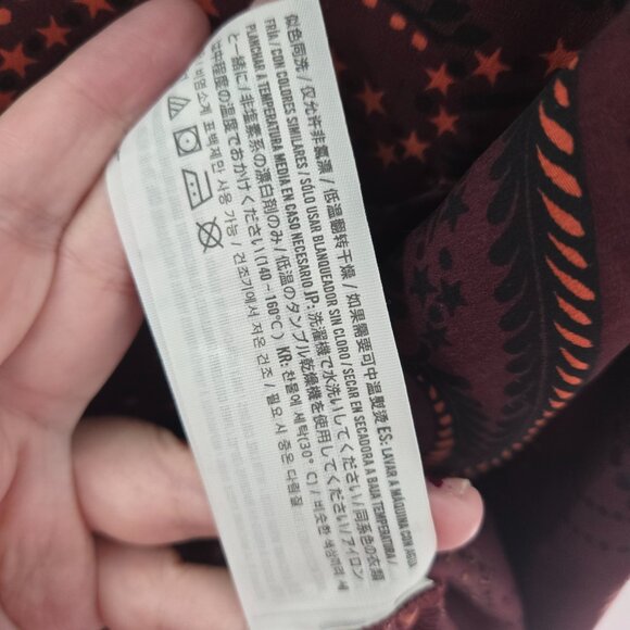 Abercrombie and Fitch Burgundy Paisley Pullover Pockets Long Sleeved Blouse XS - Picture 11 of 11